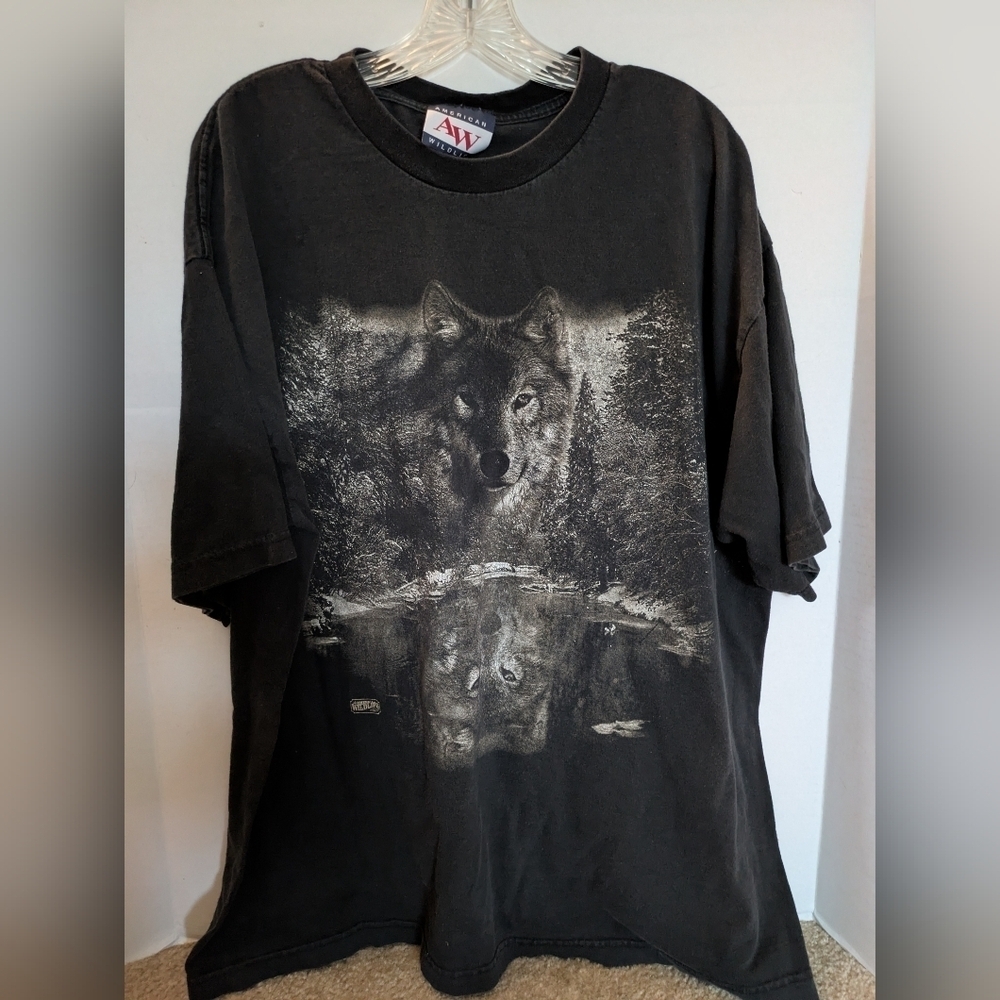 Vintage American Wildlife Wolf T-Shirt Mens 2XL
